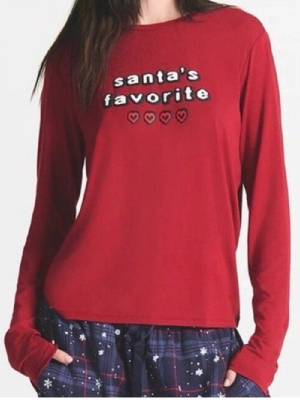 SKIMS x CPFM Santa’s Favorite Red Long Sleeve Sleep Top XS Stretch Limited Ed